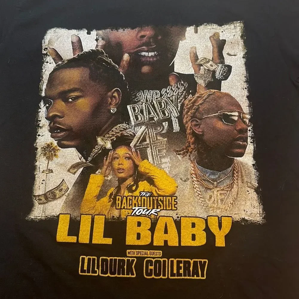 Lil Baby Two Sided Tour Shirt : Black, Size Large The Back Outside Tour - Picture 6 of 6